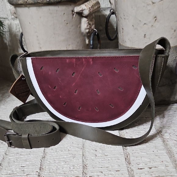 Tudi Frudi Leather Watermelon Shoulder Bag - Picture 6 of 11